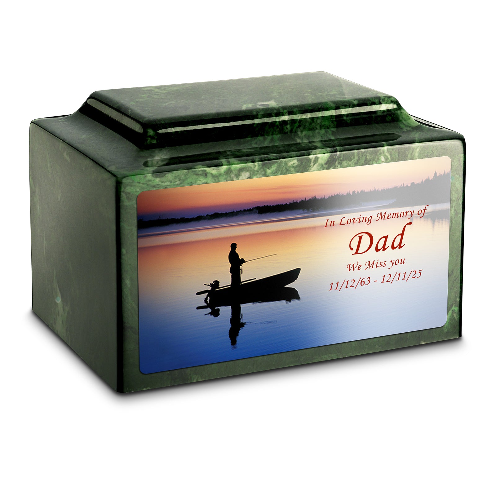 Adult Legacy Custom Printed Fishing Cultured Marble Urns by MacKenzie