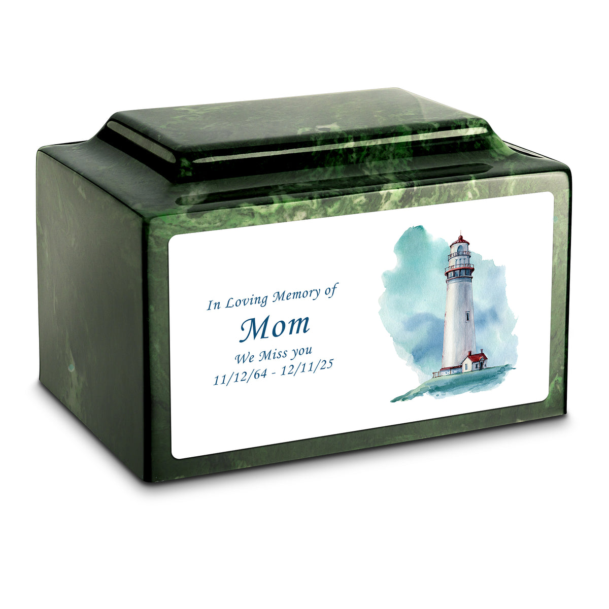 Adult Legacy Custom Printed Lighthouse Cultured Marble Urns by MacKenzie