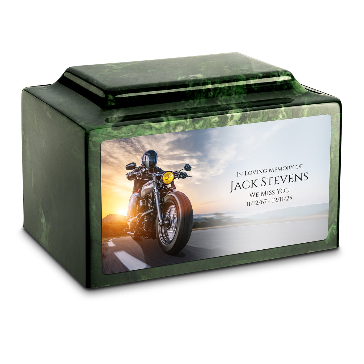 Adult Legacy Custom Printed Motorcycle Cultured Marble Urns by MacKenzie