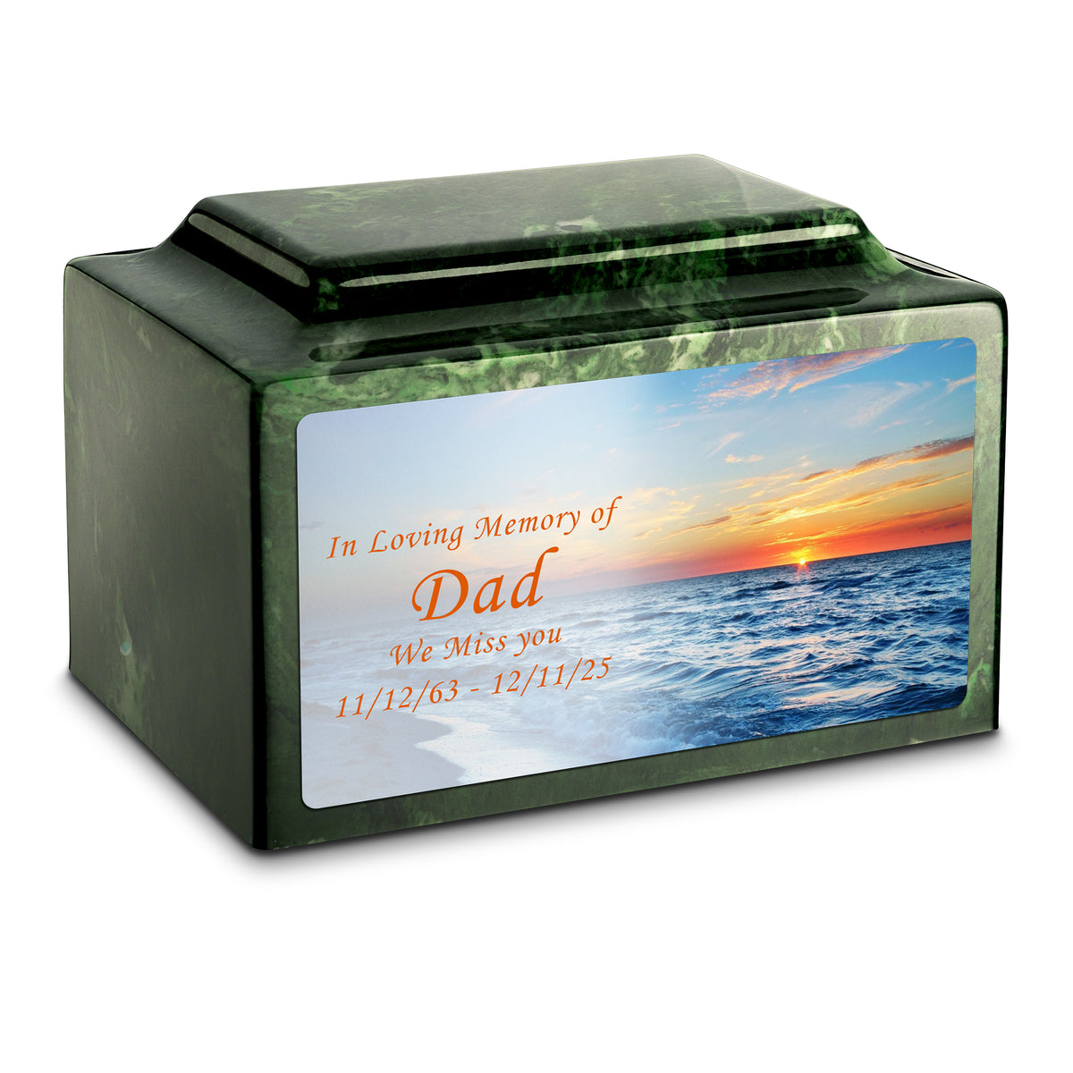 Adult Legacy Custom Printed Ocean Sunset Cultured Marble Urns by MacKenzie