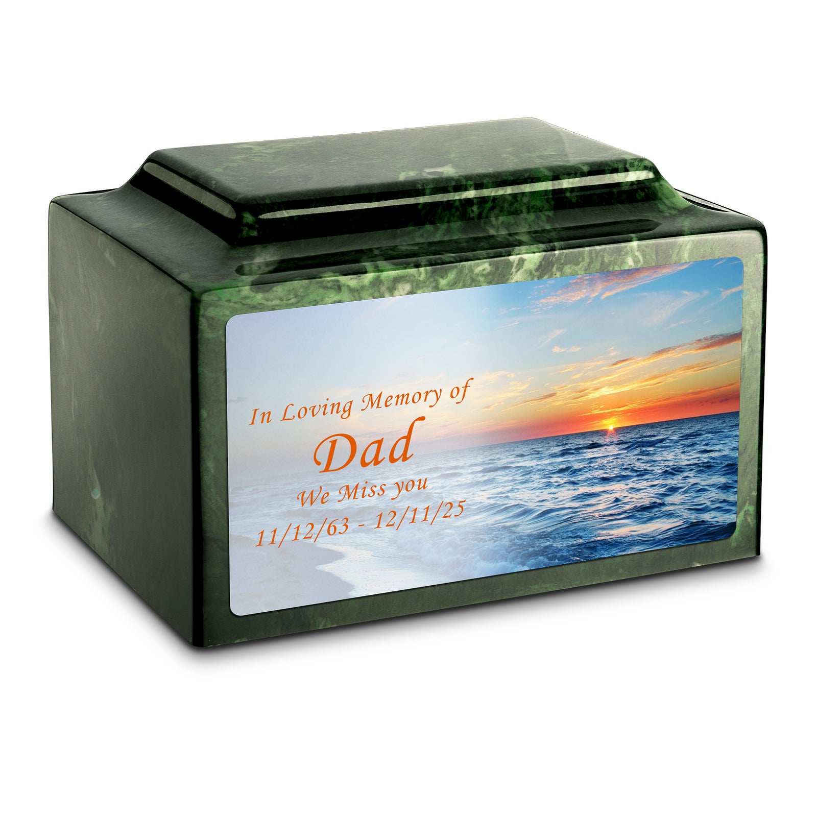 Adult Legacy Custom Printed Ocean Sunset Cultured Marble Urns by MacKenzie