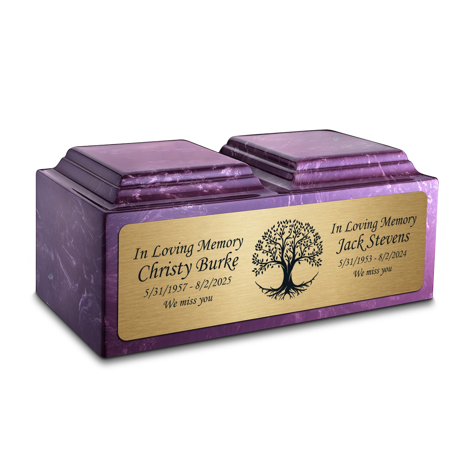 Adult Companion Custom Printed Amethyst Tree of Life Cultured Marble Urns by MacKenzie