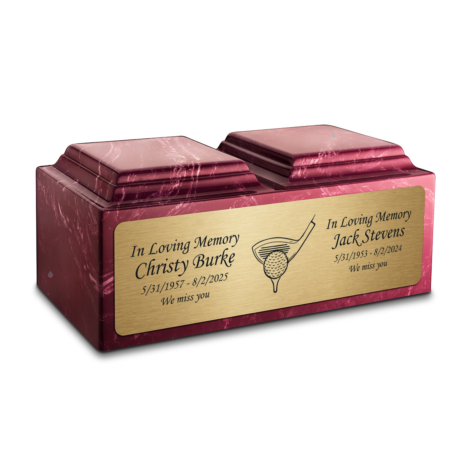 Adult Companion Custom Printed Berry Golf Cultured Marble Urns by MacKenzie