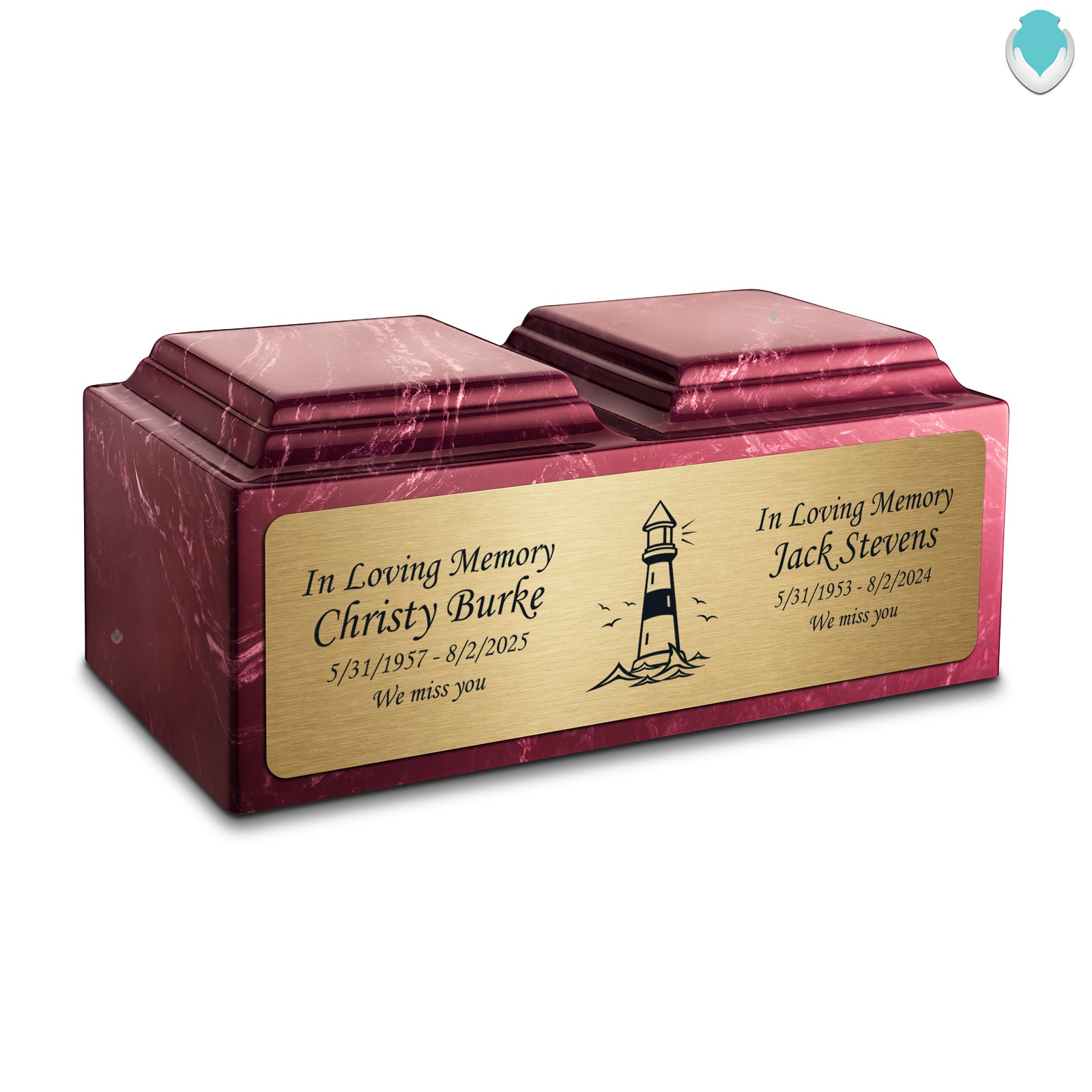 Adult Companion Custom Printed Berry Lighthouse Cultured Marble Urns by MacKenzie