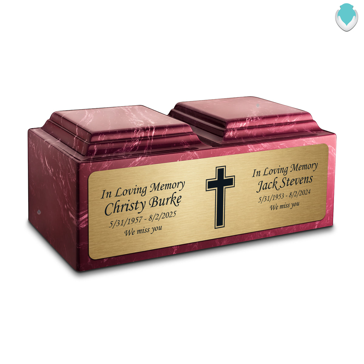 Adult Companion Custom Printed Berry Simple Cross Cultured Marble Urns by MacKenzie