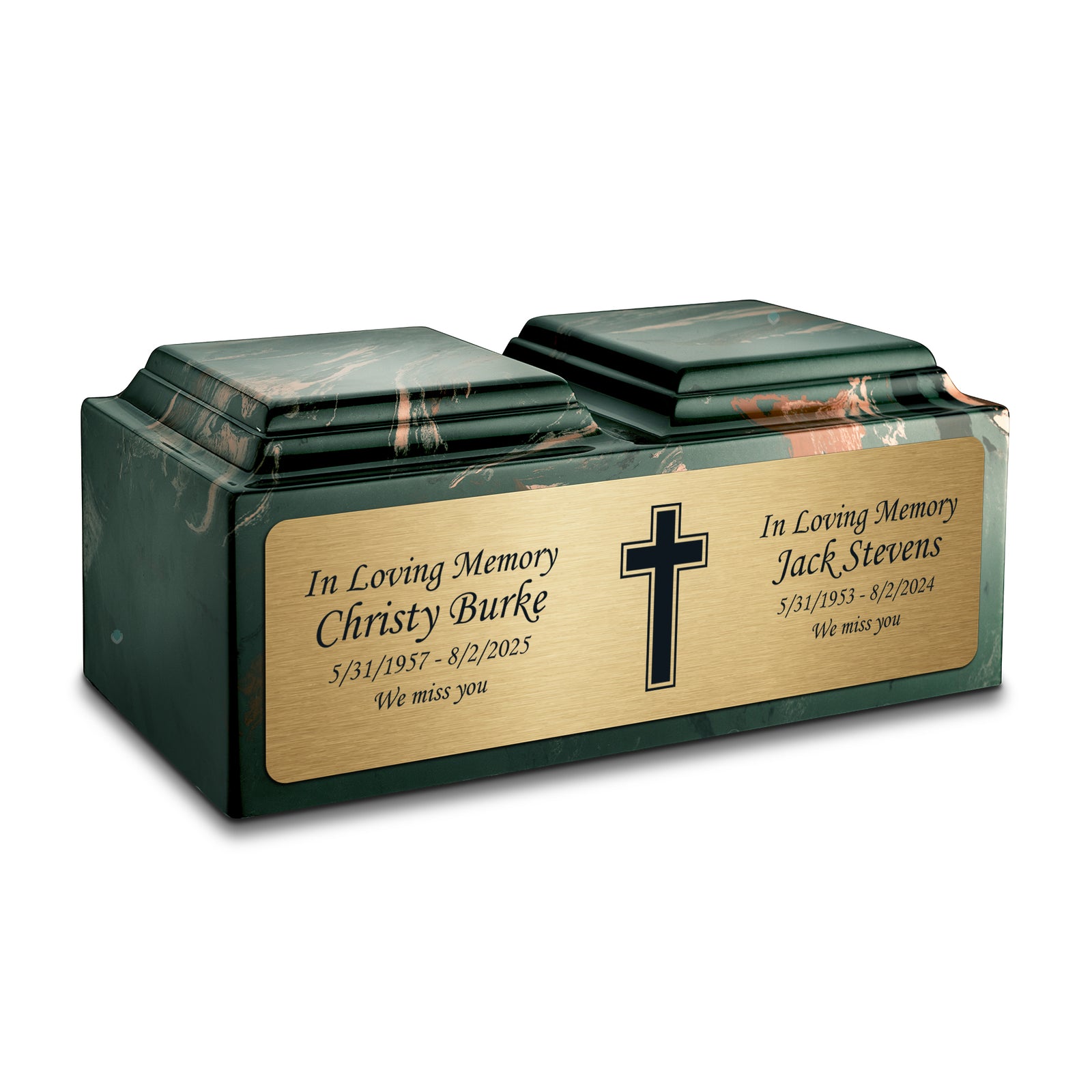 Adult Companion Custom Printed Camo Simple Cross Cultured Marble Urns by MacKenzie