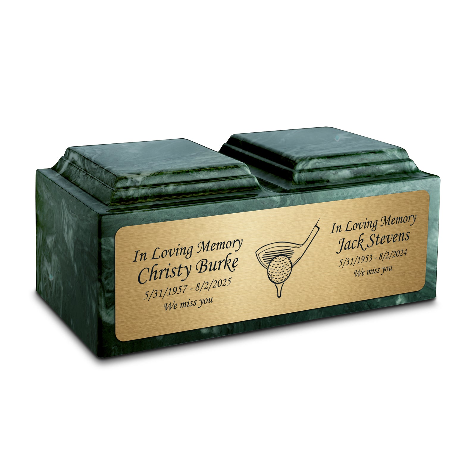 Adult Companion Custom Printed Evergreen Golf Cultured Marble Urns by MacKenzie