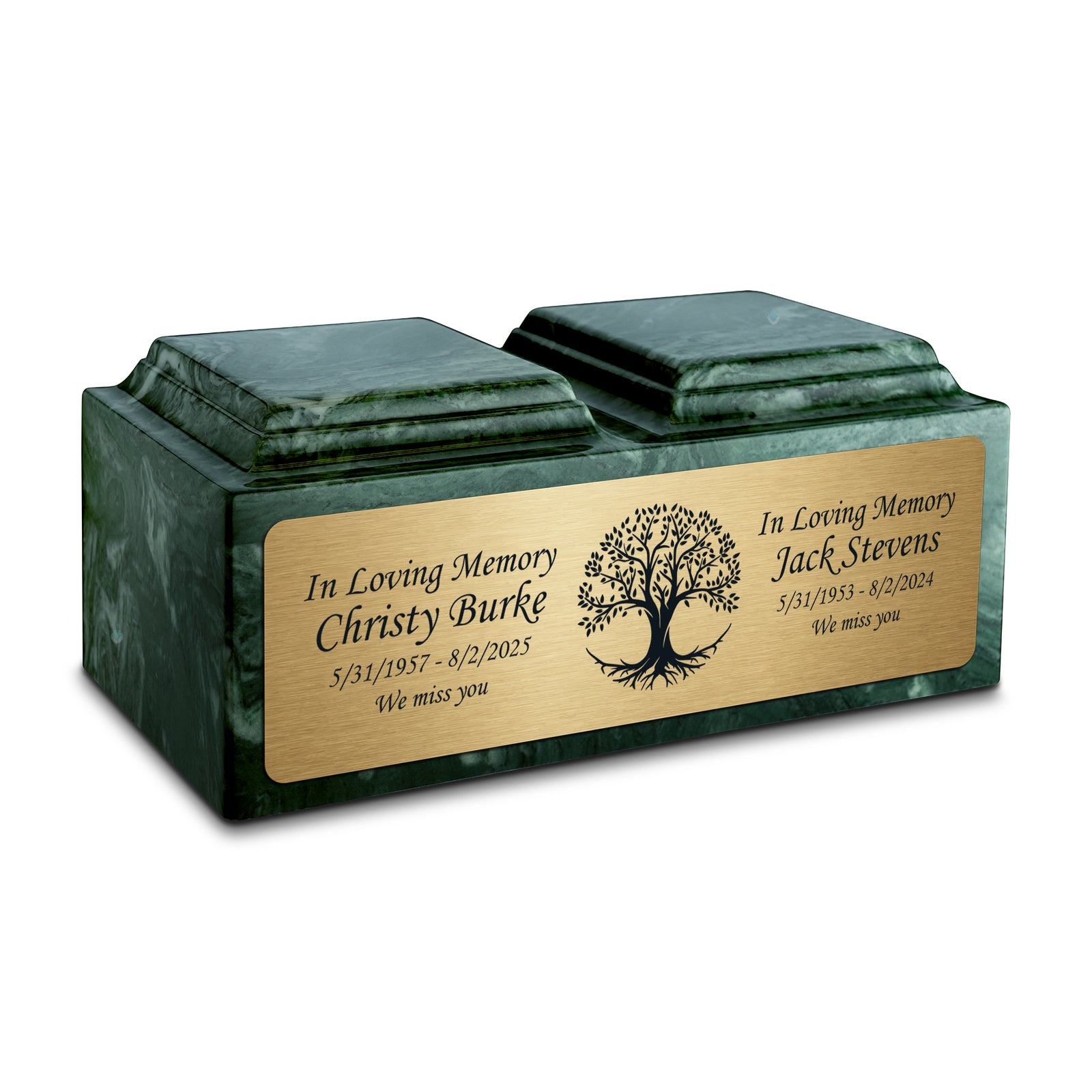 Adult Companion Custom Printed Evergreen Tree of Life Cultured Marble Urns by MacKenzie