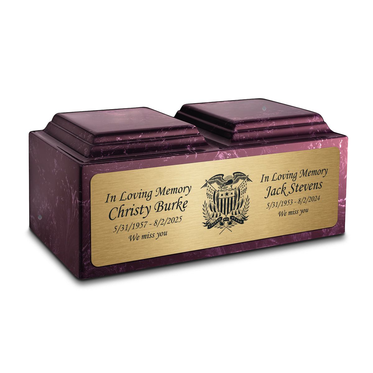 Adult Companion Custom Printed Merlot American Glory Cultured Marble Urns by MacKenzie