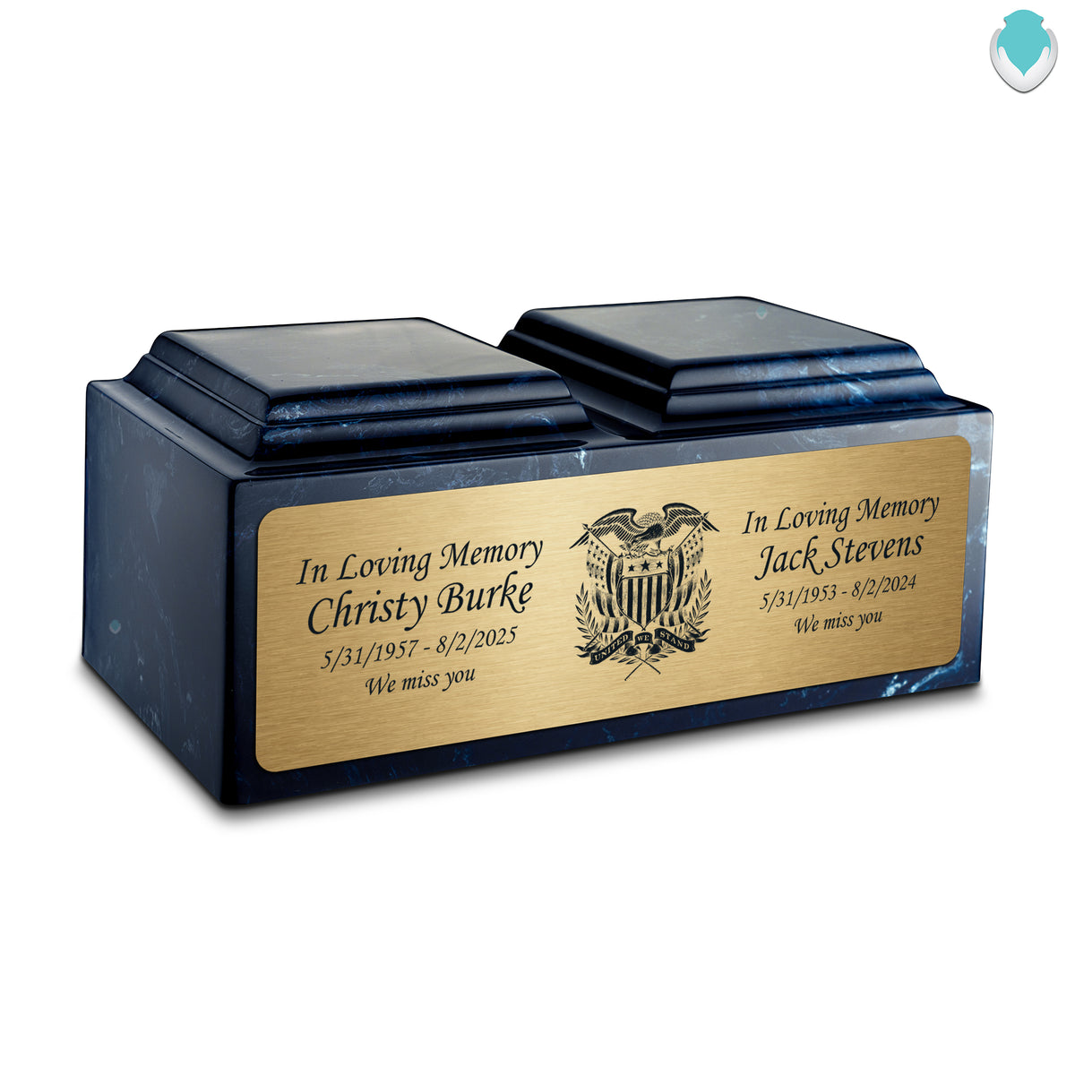 Adult Companion Custom Printed Navy American Glory Cultured Marble Urns by MacKenzie