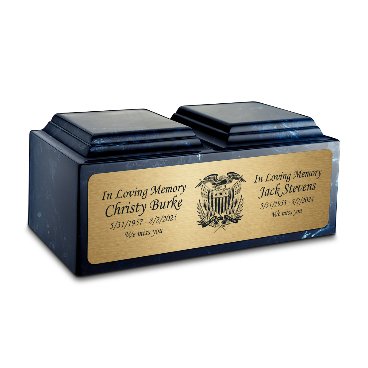 Adult Companion Custom Printed Navy American Glory Cultured Marble Urns by MacKenzie