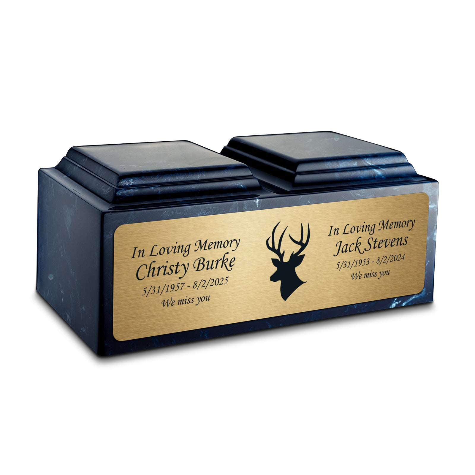 Adult Companion Custom Printed Navy Deer Cultured Marble Urns by MacKenzie