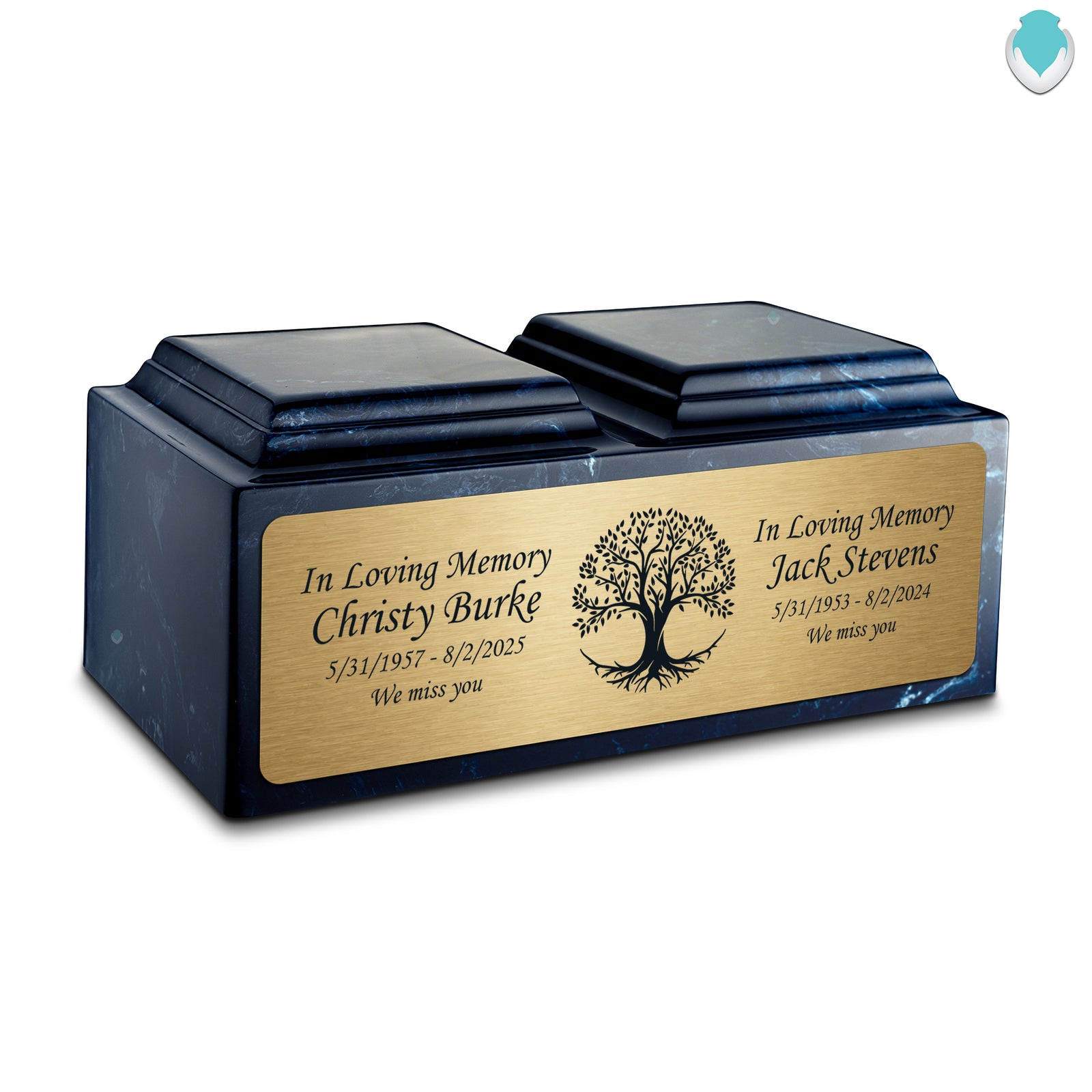Adult Companion Custom Printed Navy Tree of Life Cultured Marble Urns by MacKenzie