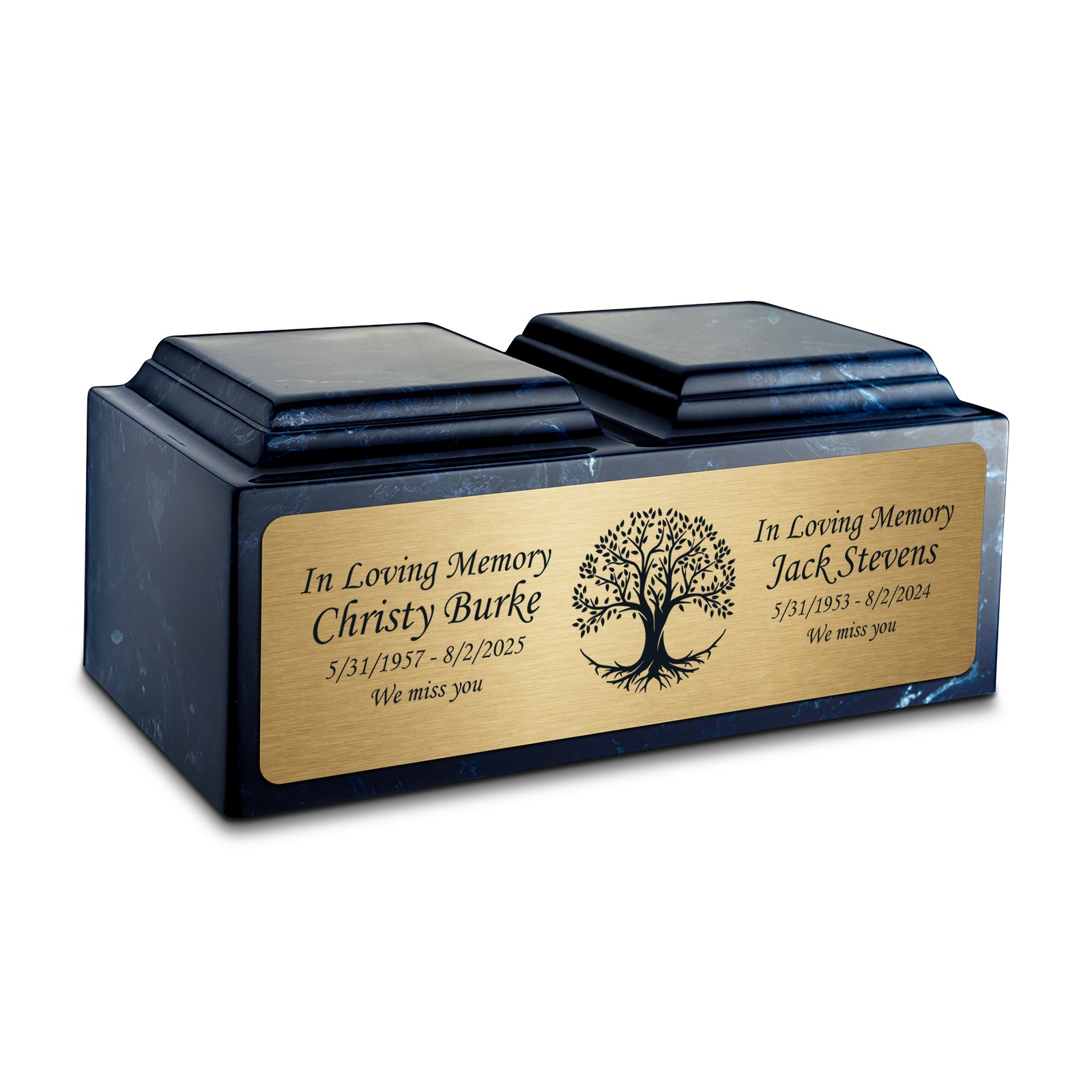 Adult Companion Custom Printed Navy Tree of Life Cultured Marble Urns by MacKenzie