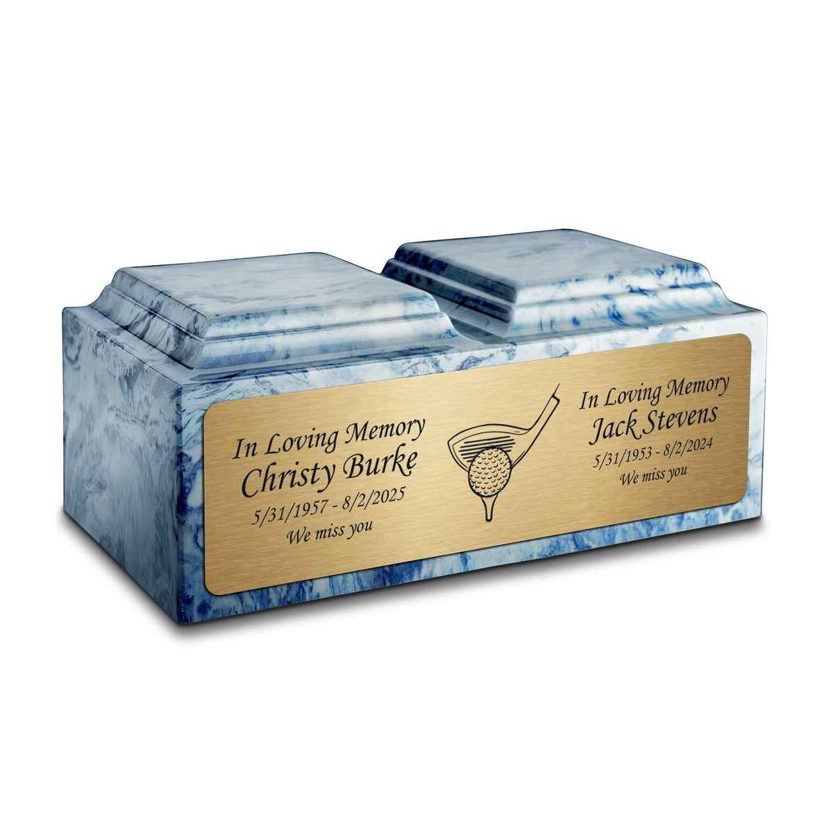 Adult Companion Custom Printed Sky Blue Golf Cultured Marble Urns by MacKenzie