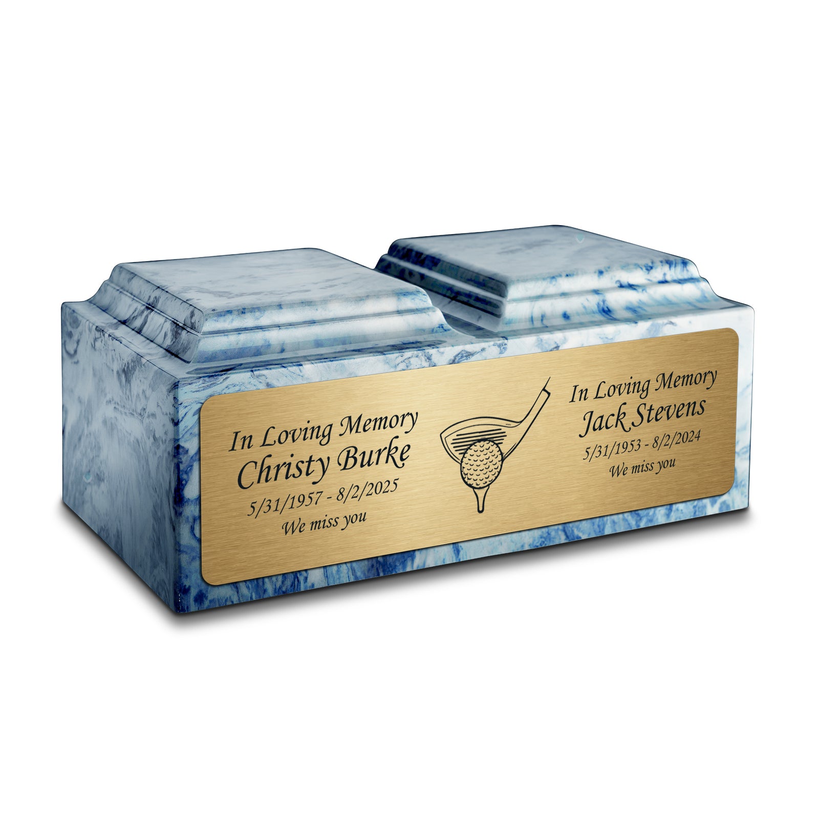 Adult Companion Custom Printed Sky Blue Golf Cultured Marble Urns by MacKenzie
