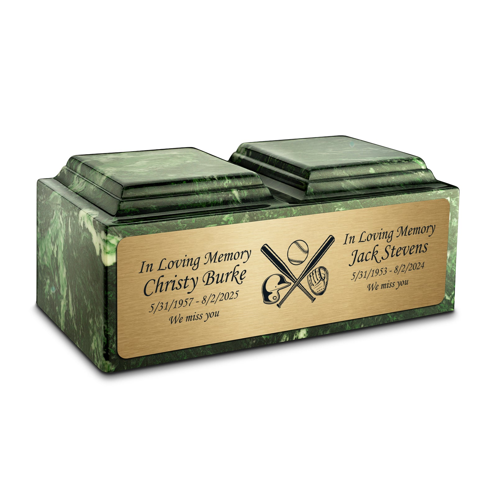 Adult Companion Custom Printed Verde Baseball Cultured Marble Urns by MacKenzie