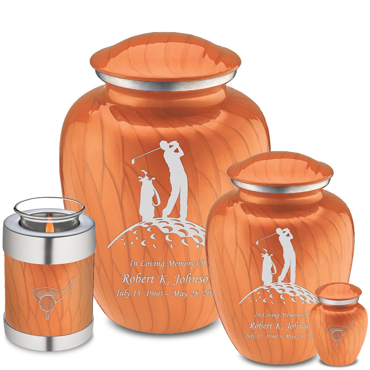 Adult Embrace Pearl Orange Golf Cremation Urn