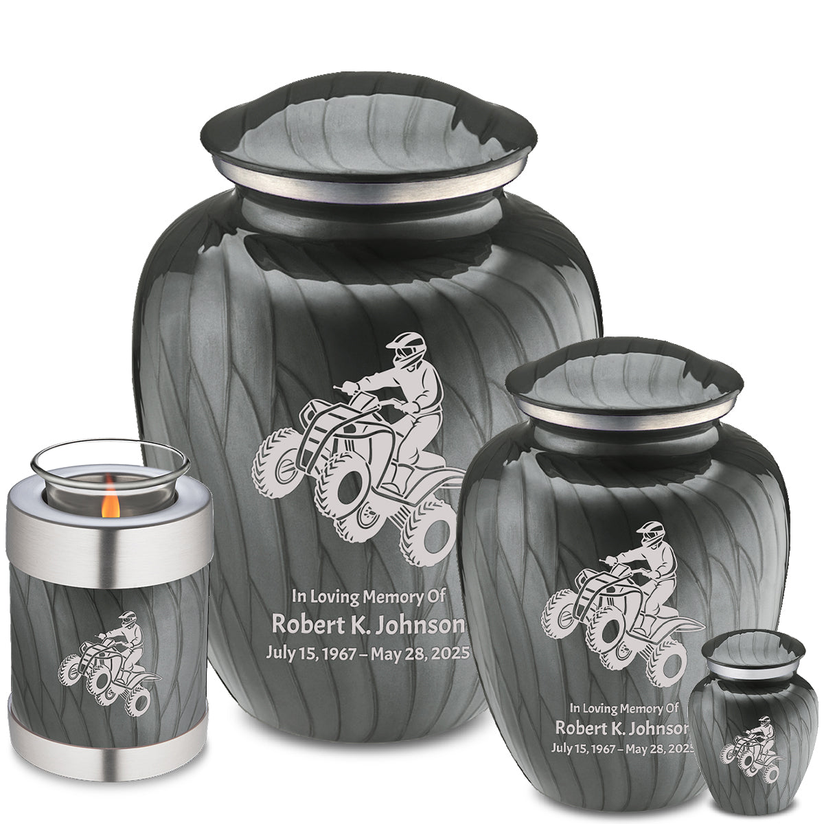 Adult Embrace Pearl Silver ATV Cremation Urn