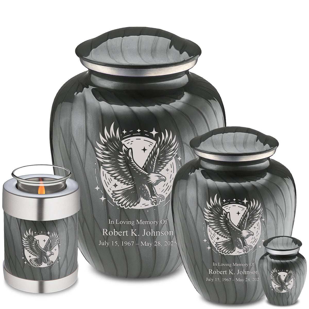 Keepsake Embrace Pearl Silver Flying Eagle Cremation Urn