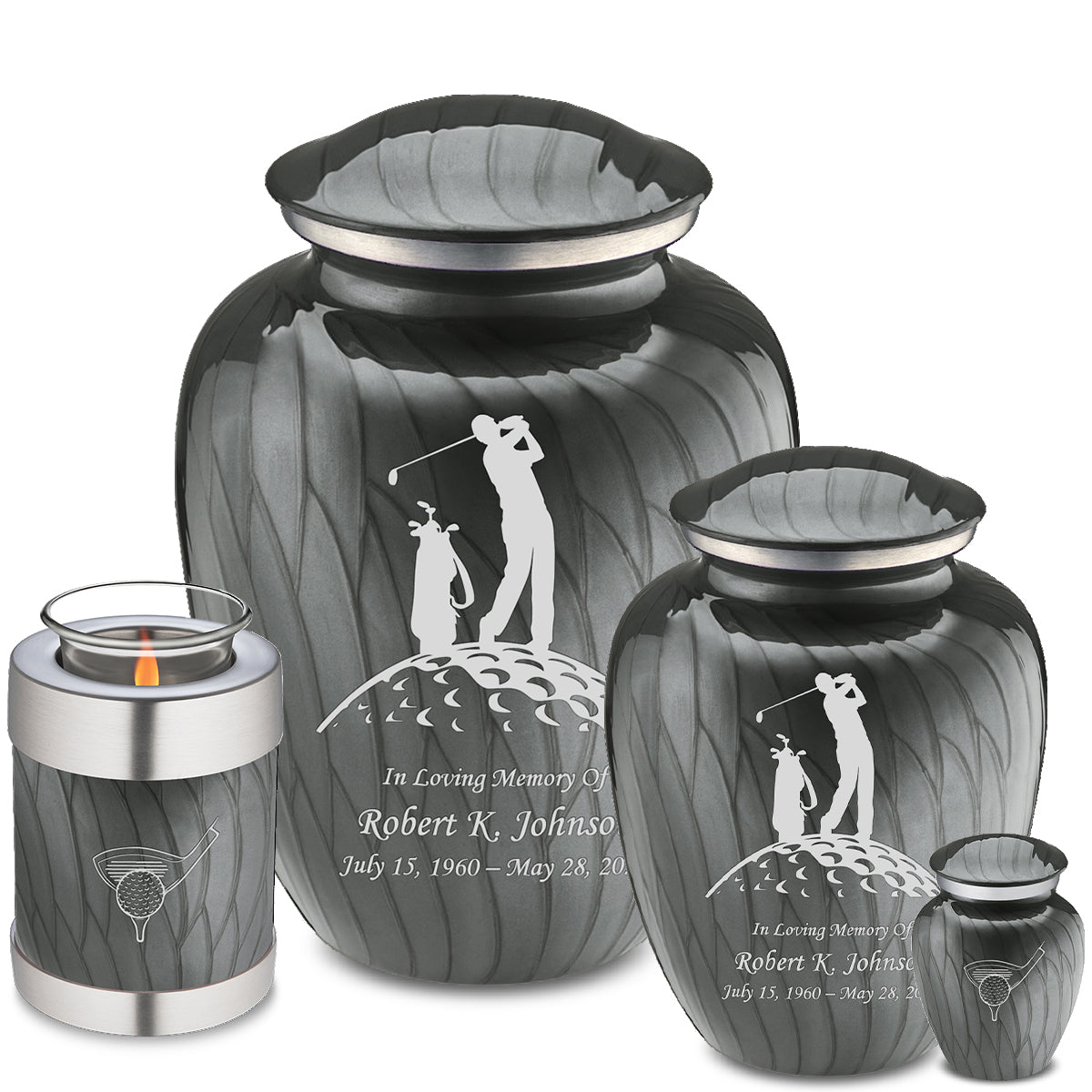 Adult Embrace Pearl Silver Golf Cremation Urn