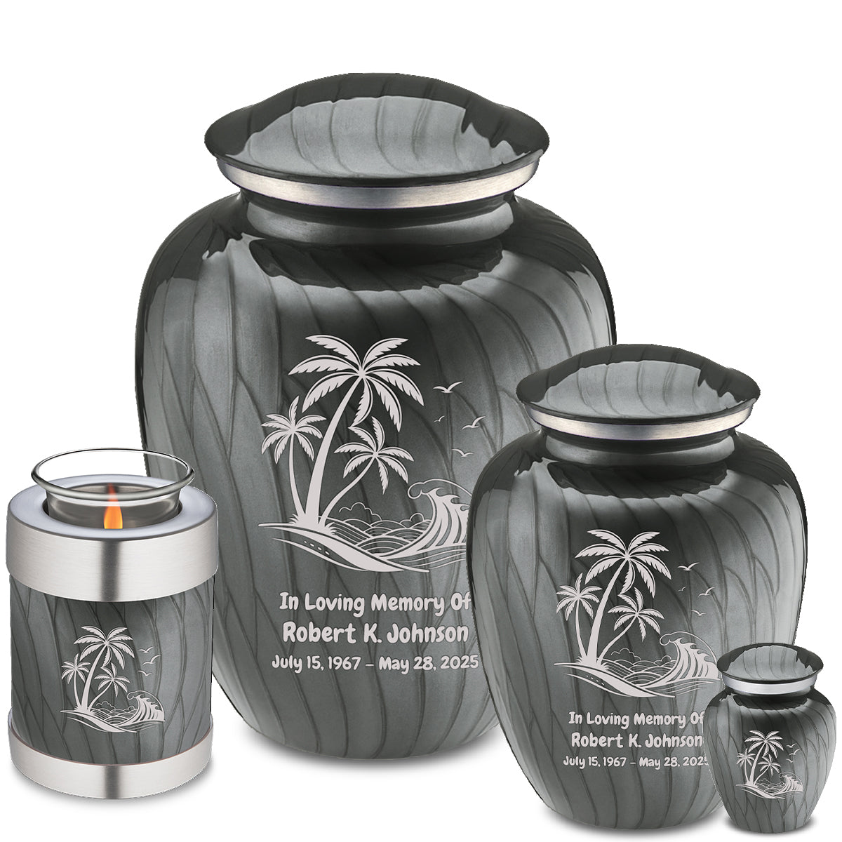 Medium Embrace Pearl Silver Palm Beach Cremation Urn
