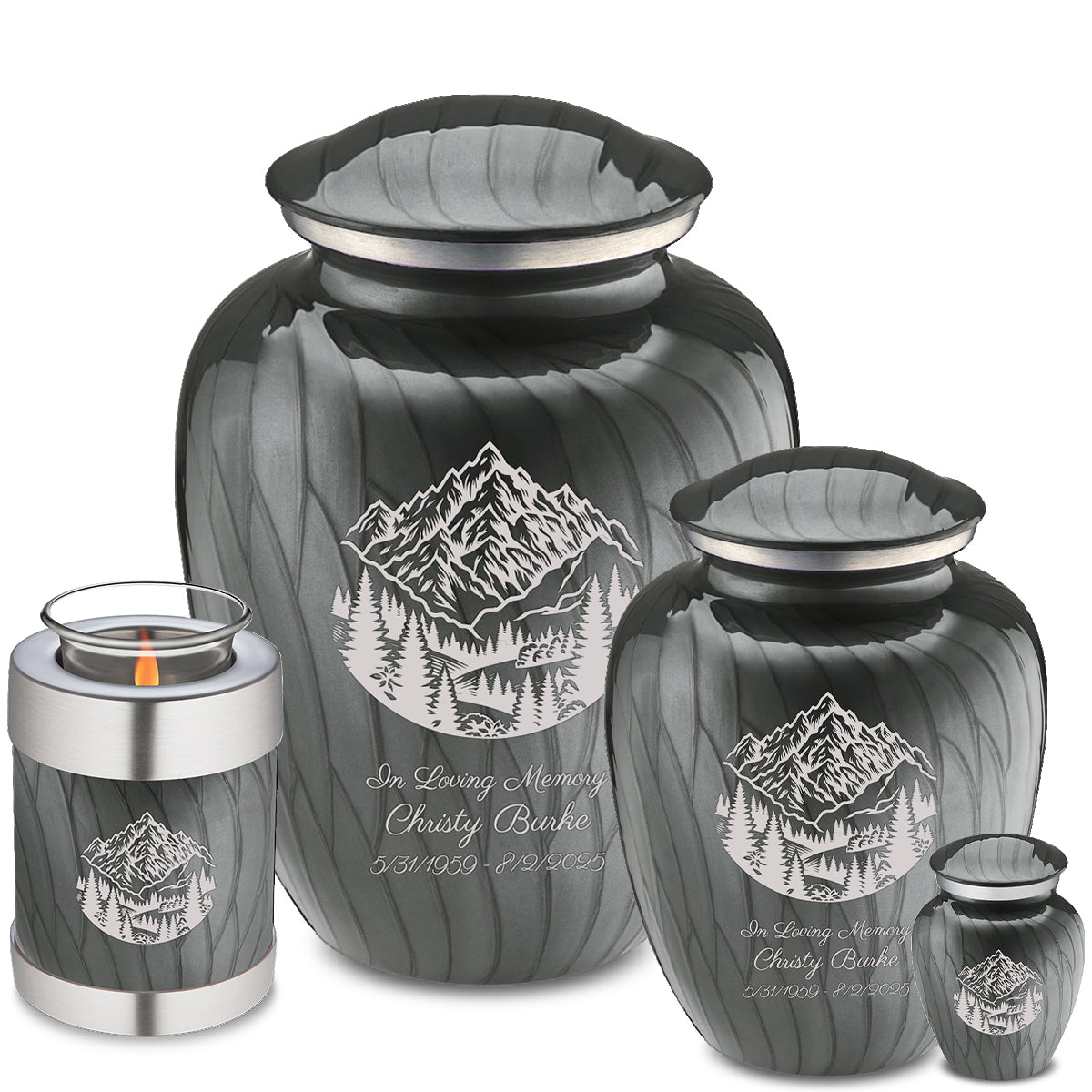 Adult Embrace Pearl Silver Rocky Mountains Cremation Urn
