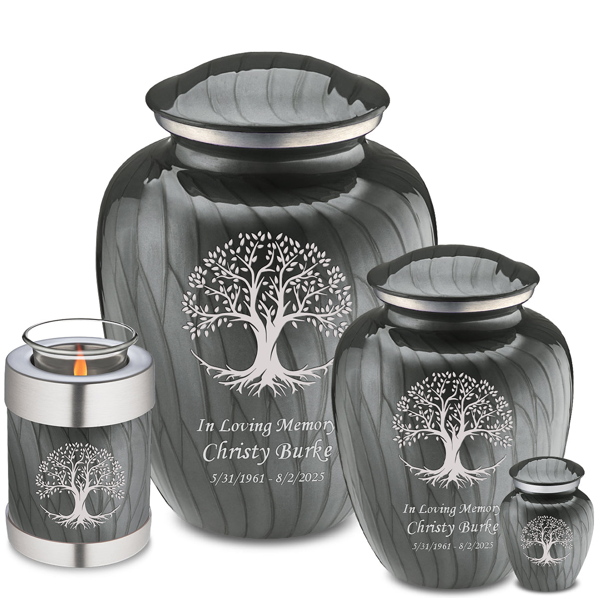 Keepsake Embrace Pearl Silver Tree of Life Cremation Urn