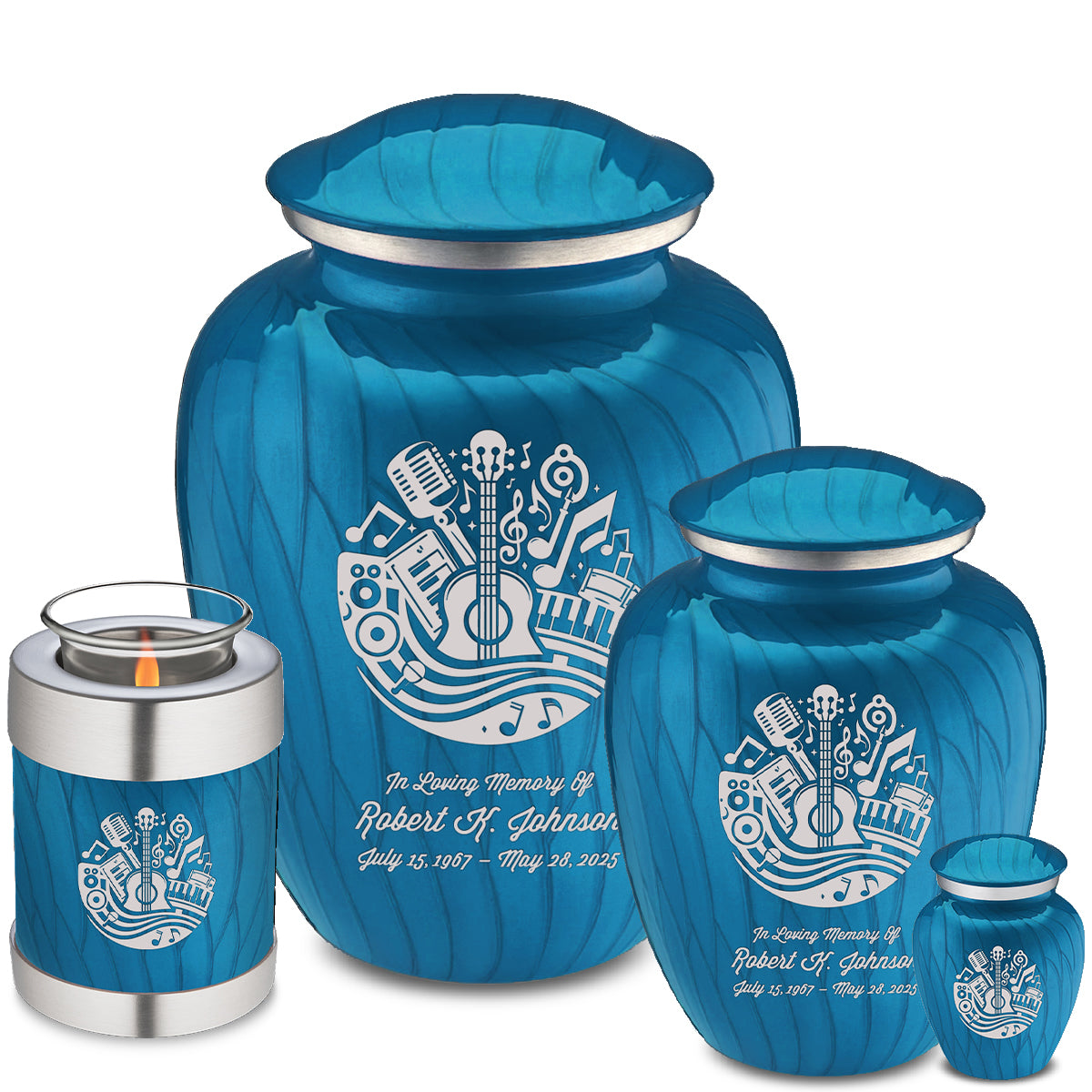 Adult Embrace Pearl Racing Blue Music Cremation Urn
