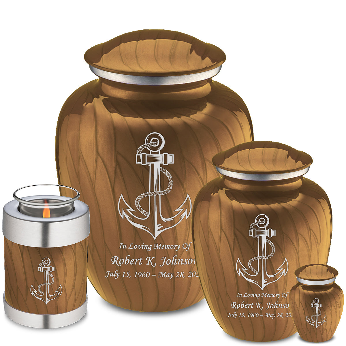Adult Embrace Pearl Gold Anchor Cremation Urn