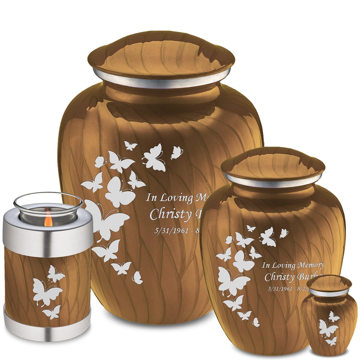 Adult Embrace Pearl Gold Butterfly Cremation Urn