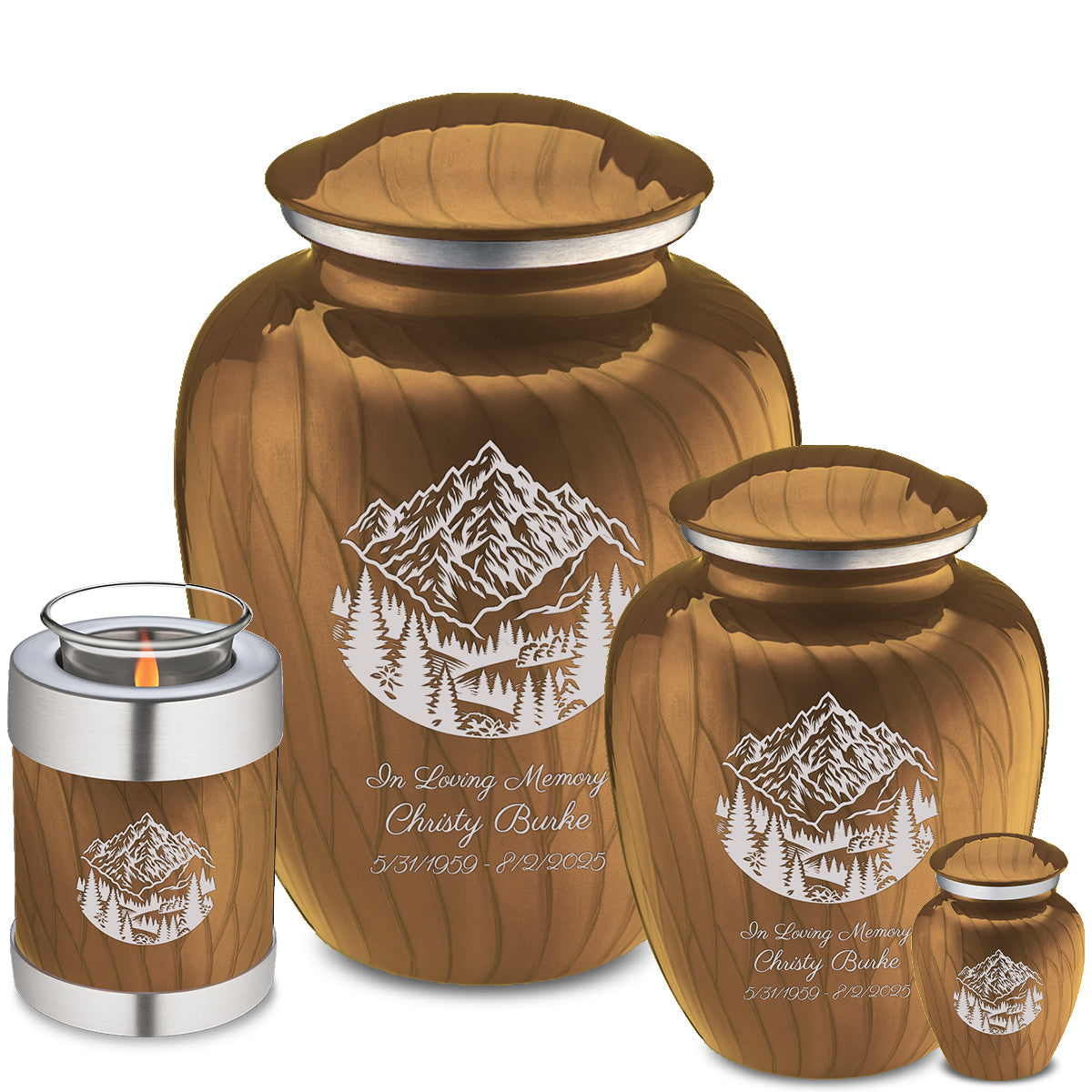 Adult Embrace Pearl Gold Rocky Mountains Cremation Urn