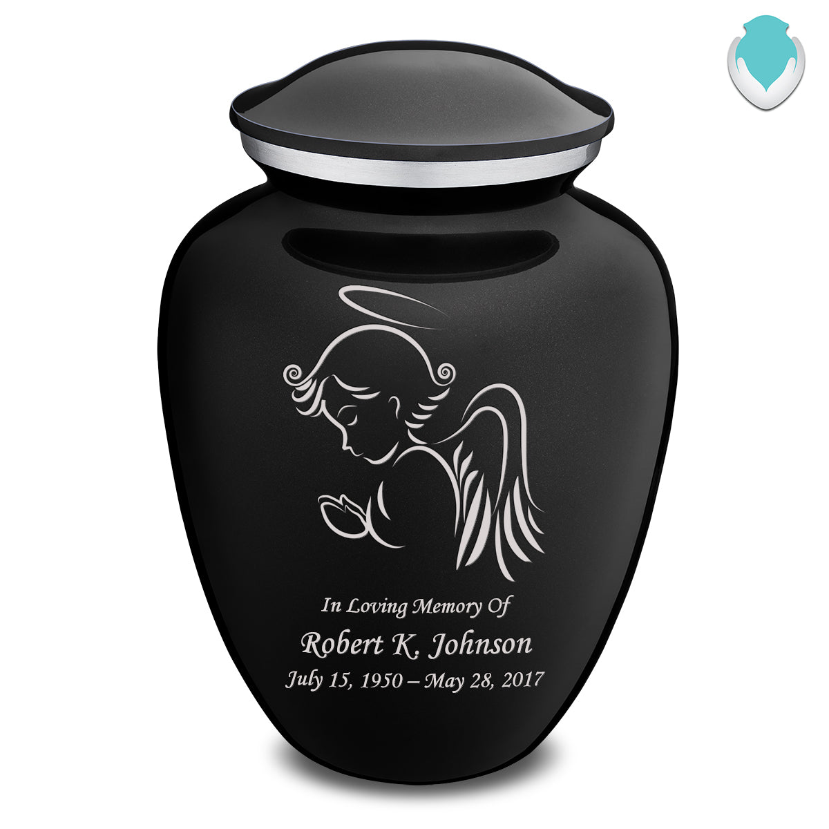 Adult Embrace Black Angel Cremation Urn