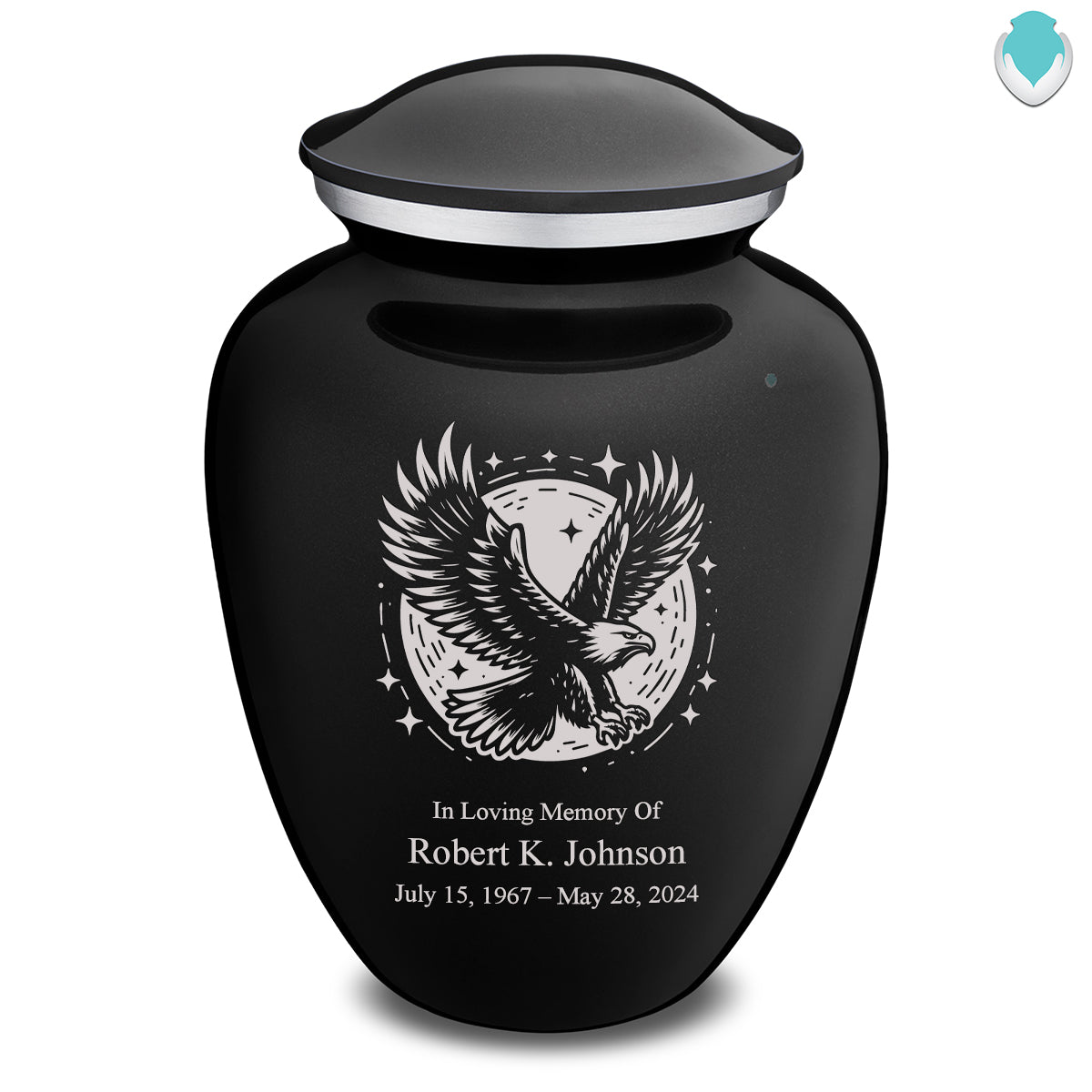 Adult Embrace Black Flying Eagle Cremation Urn