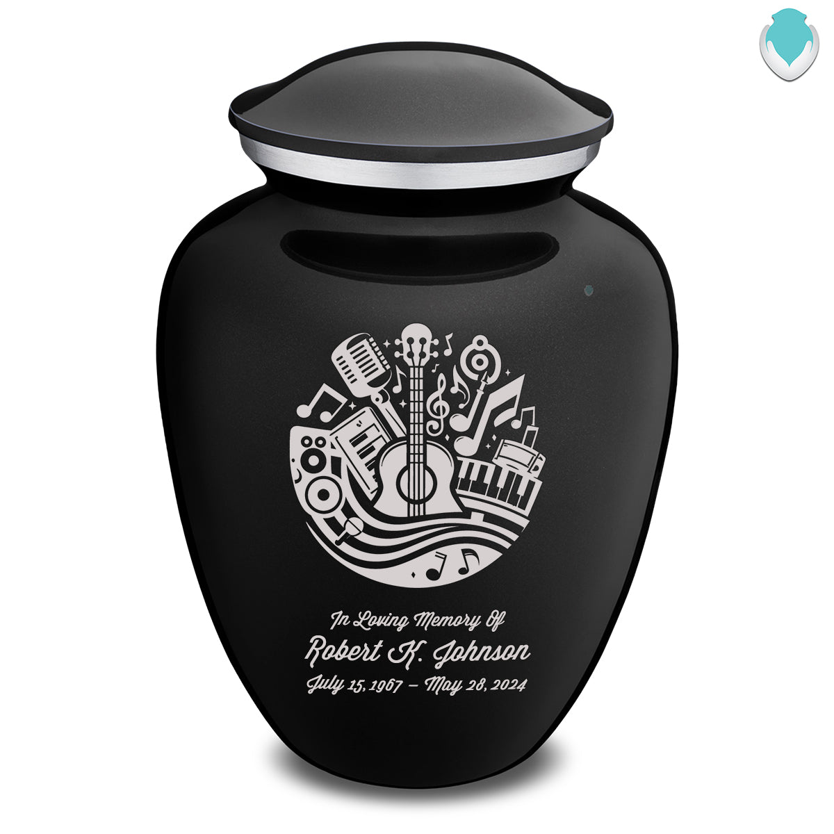 Adult Embrace Black Music Cremation Urn