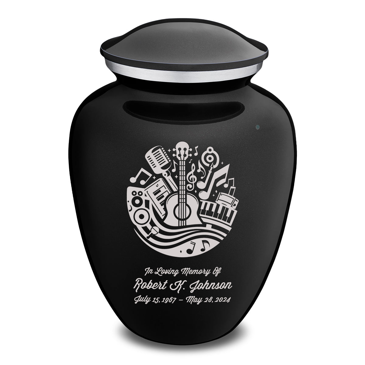 Adult Embrace Black Music Cremation Urn