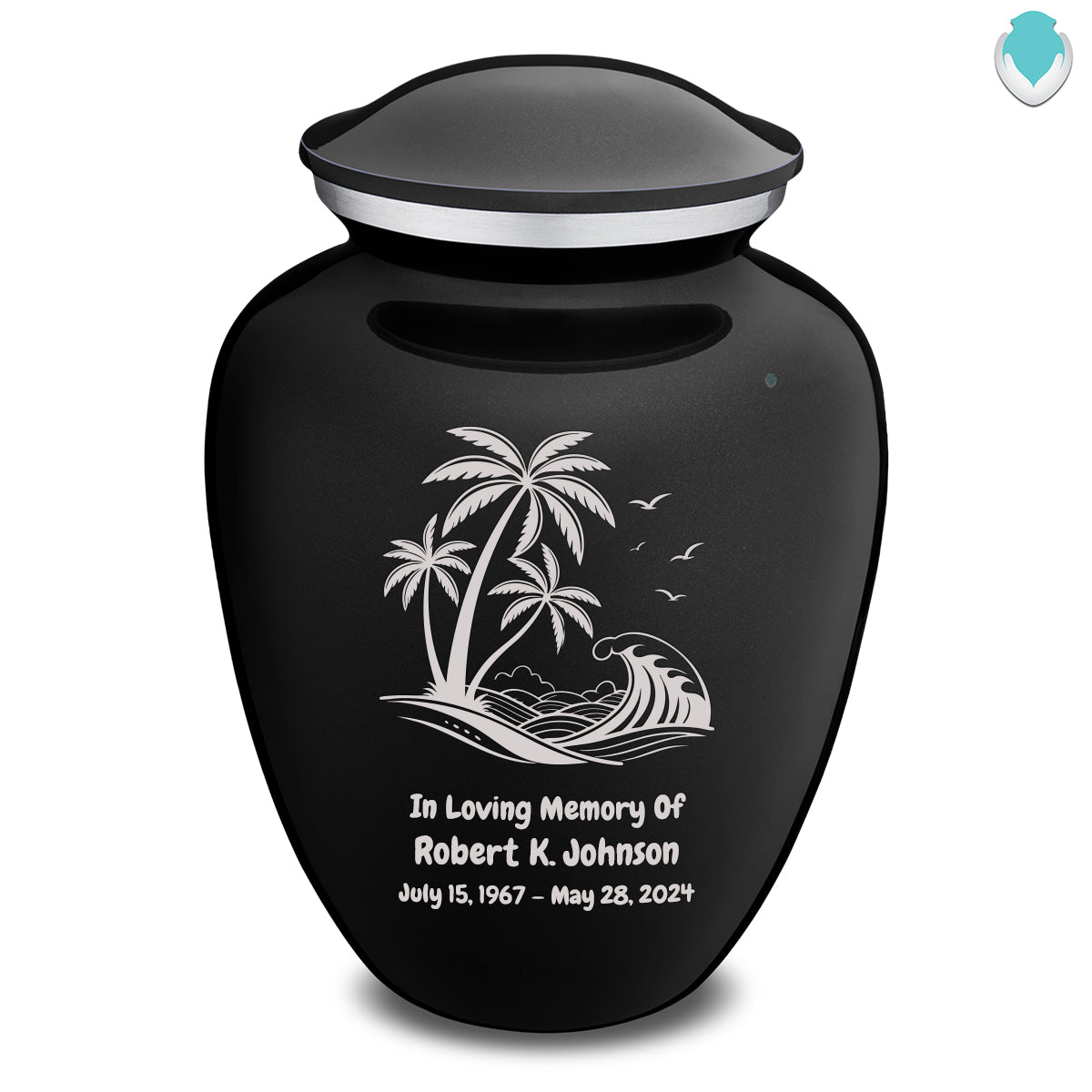 Adult Embrace Black Palm Beach Cremation Urn
