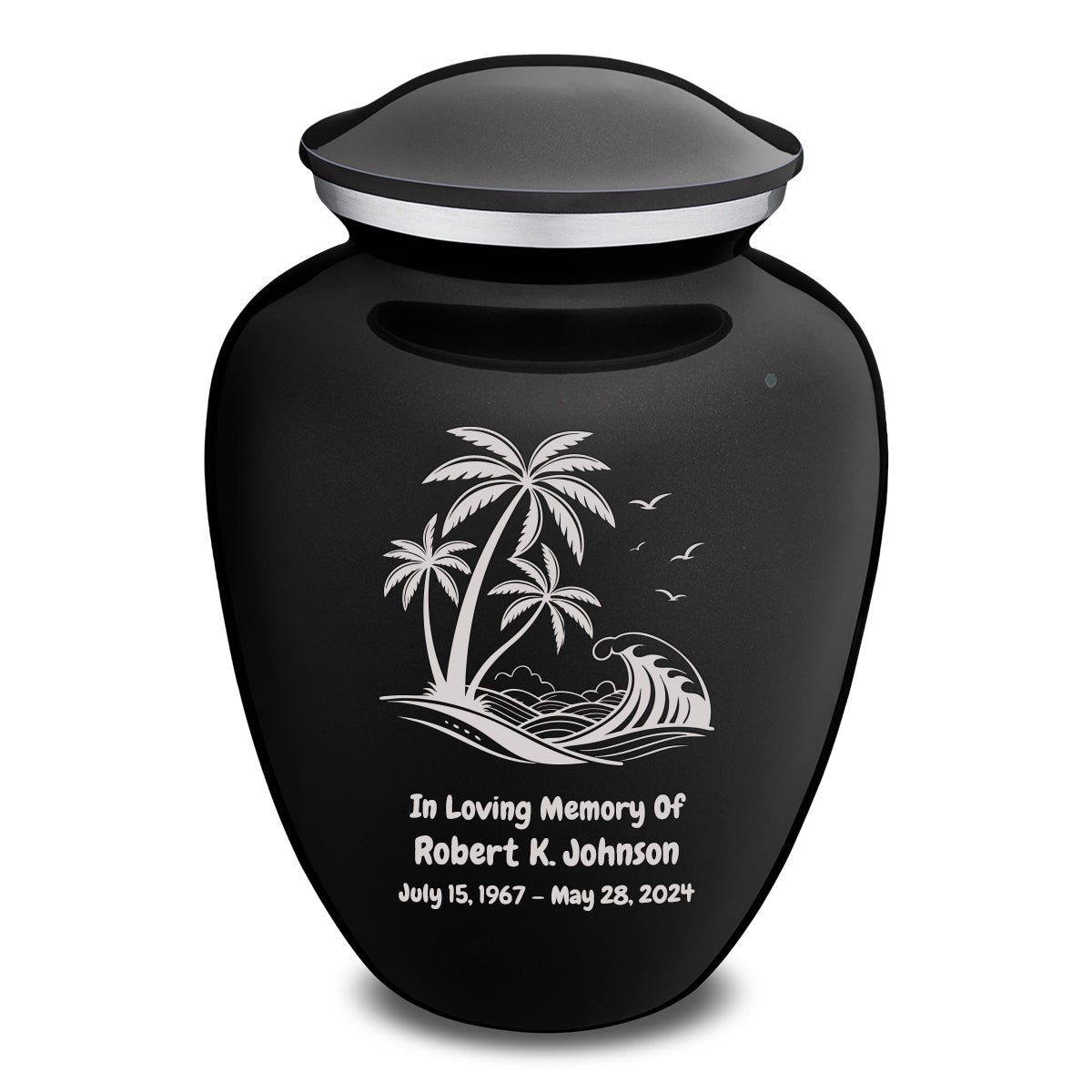 Adult Embrace Black Palm Beach Cremation Urn