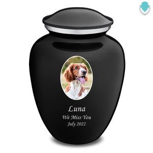 Adult Pet Embrace Black Portrait Cremation Urn