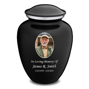 Adult Embrace Black Portrait Cremation Urn