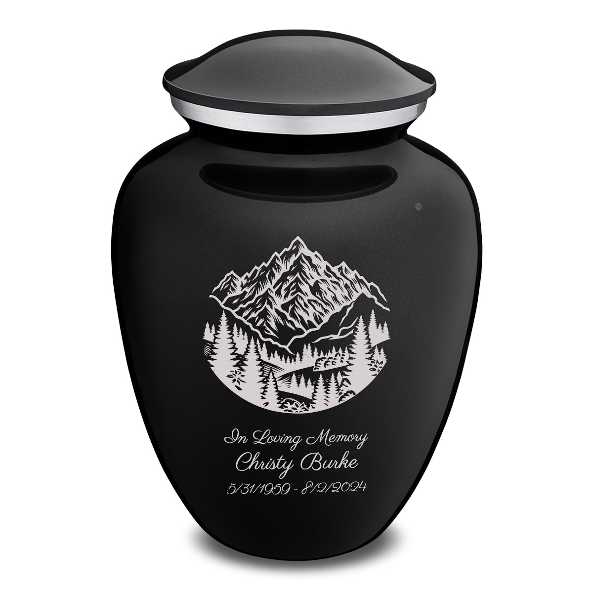 Adult Embrace Black Rocky Mountains Cremation Urn