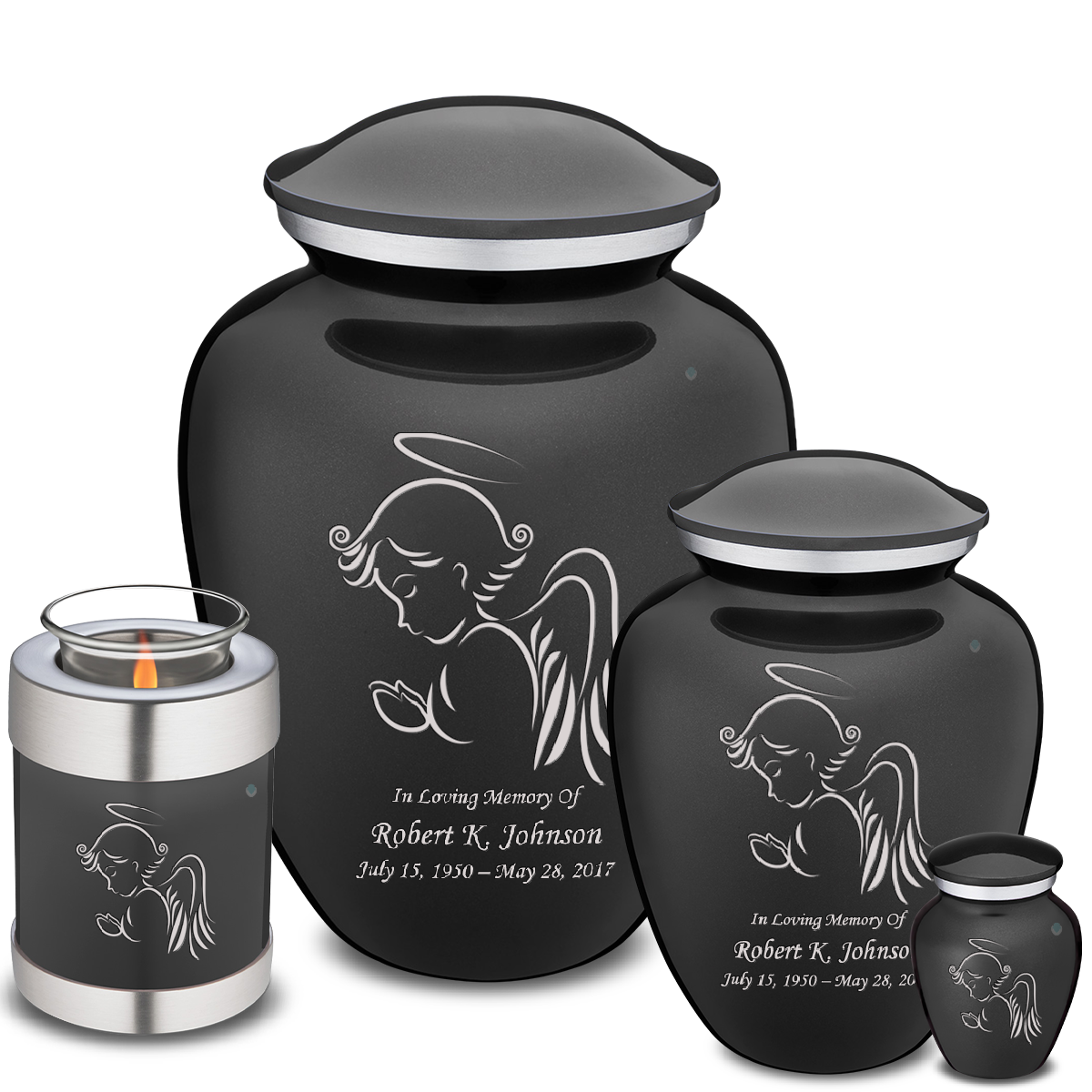 Keepsake Embrace Charcoal Angel Cremation Urn
