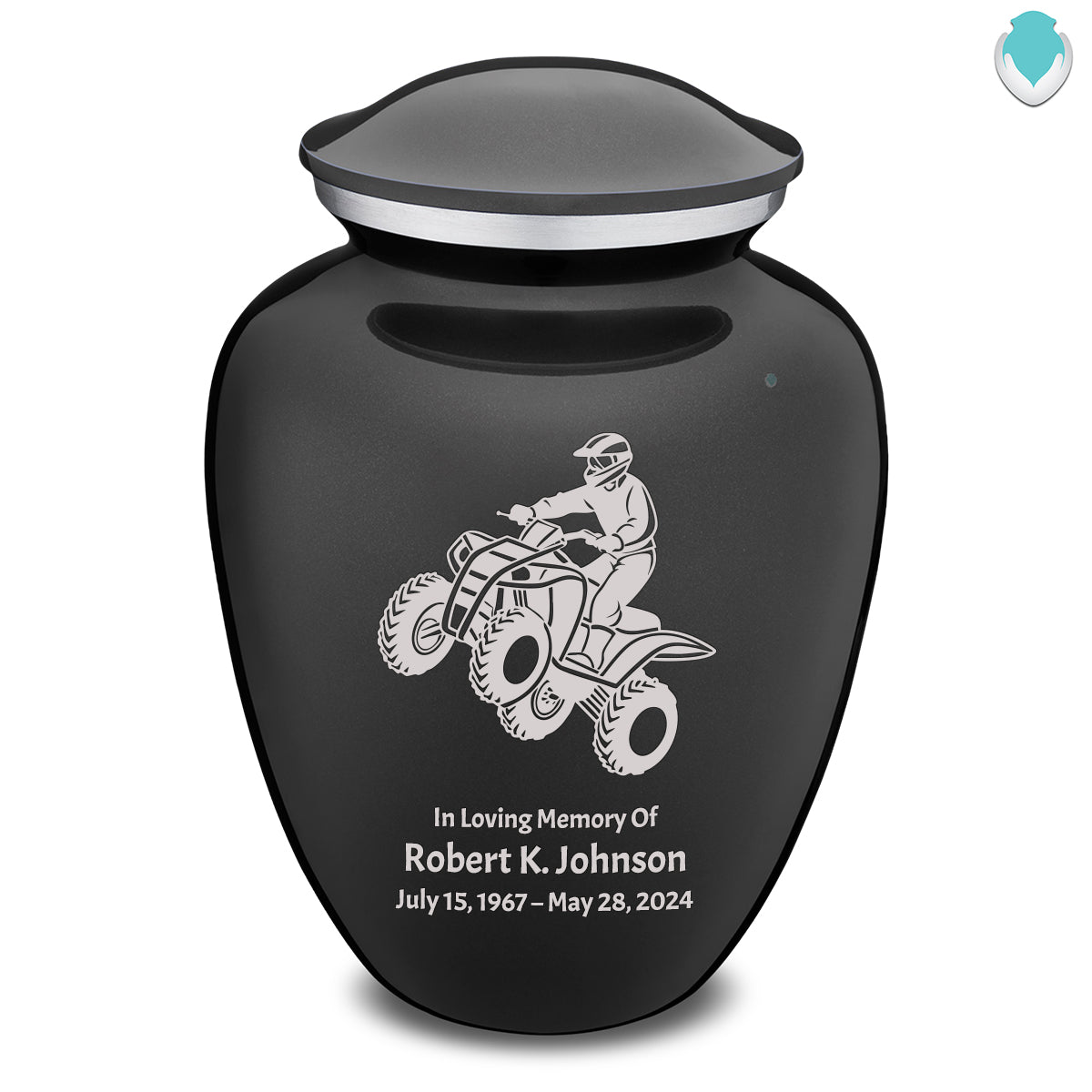 Adult Embrace Charcoal Black ATV Cremation Urn