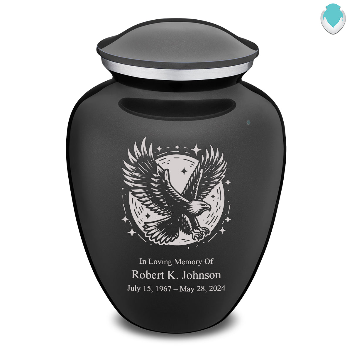 Adult Embrace Charcoal Black Flying Eagle Cremation Urn