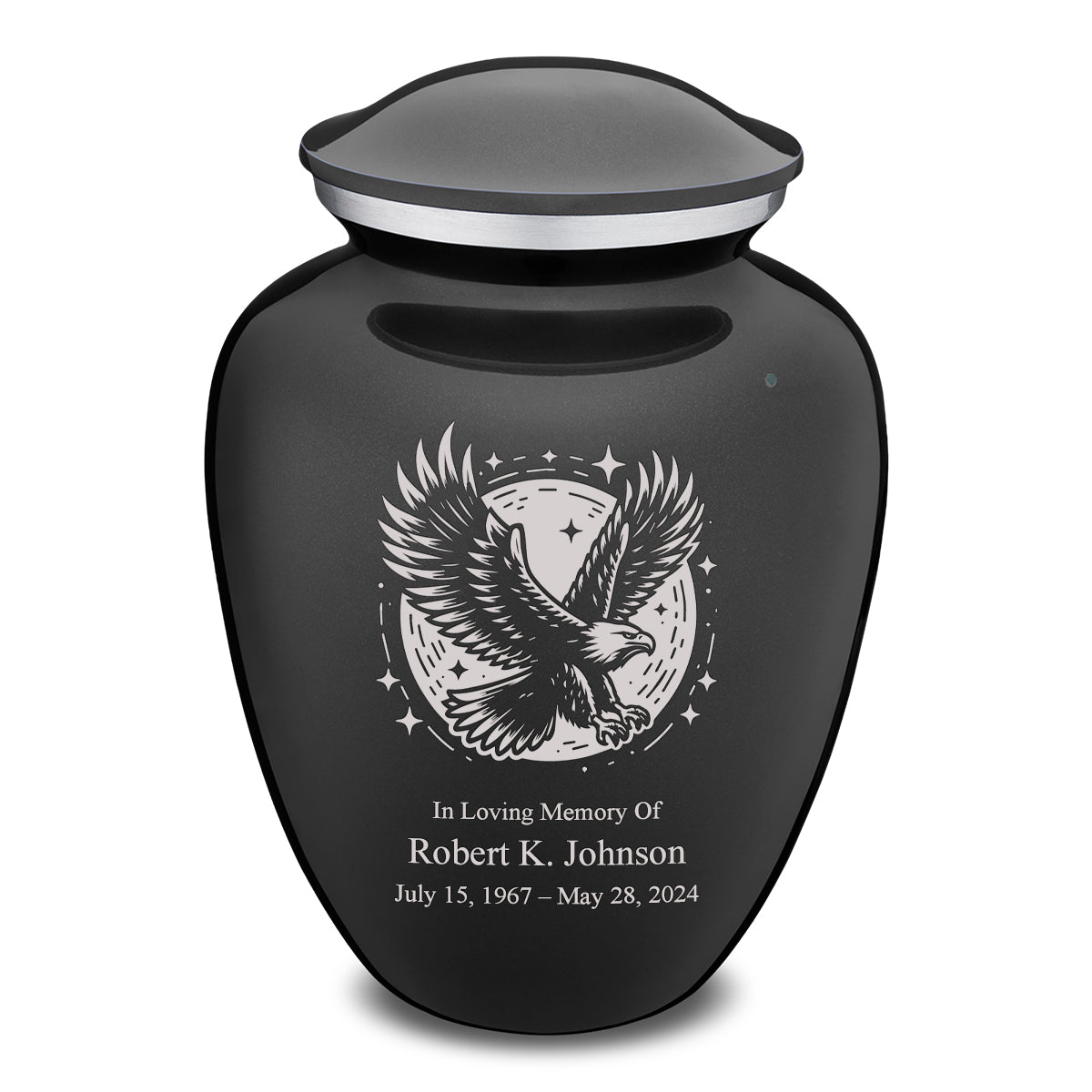 Adult Embrace Charcoal Black Flying Eagle Cremation Urn