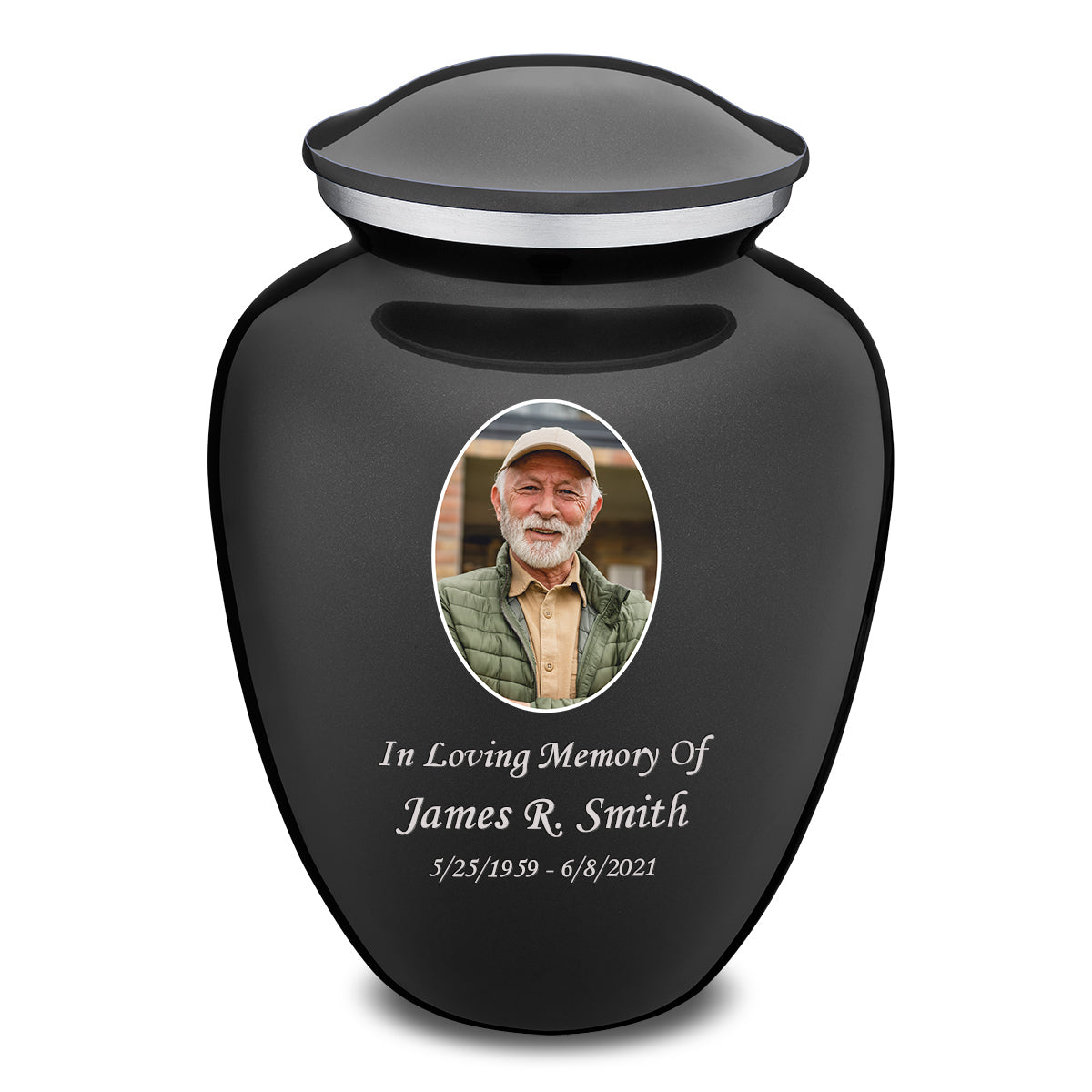 Adult Embrace Charcoal Portrait Cremation Urn