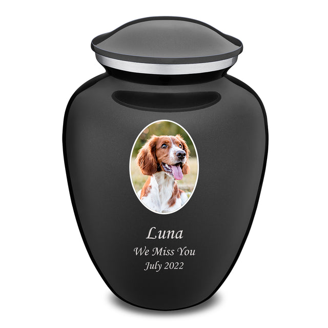 Adult Pet Embrace Charcoal Portrait Cremation Urn
