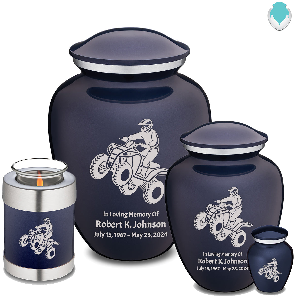 Keepsake Embrace Cobalt Blue ATV Cremation Urn