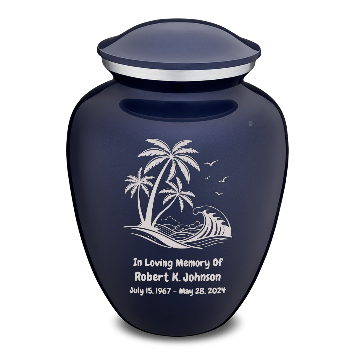 Adult Embrace Cobalt Blue Palm Beach Cremation Urn