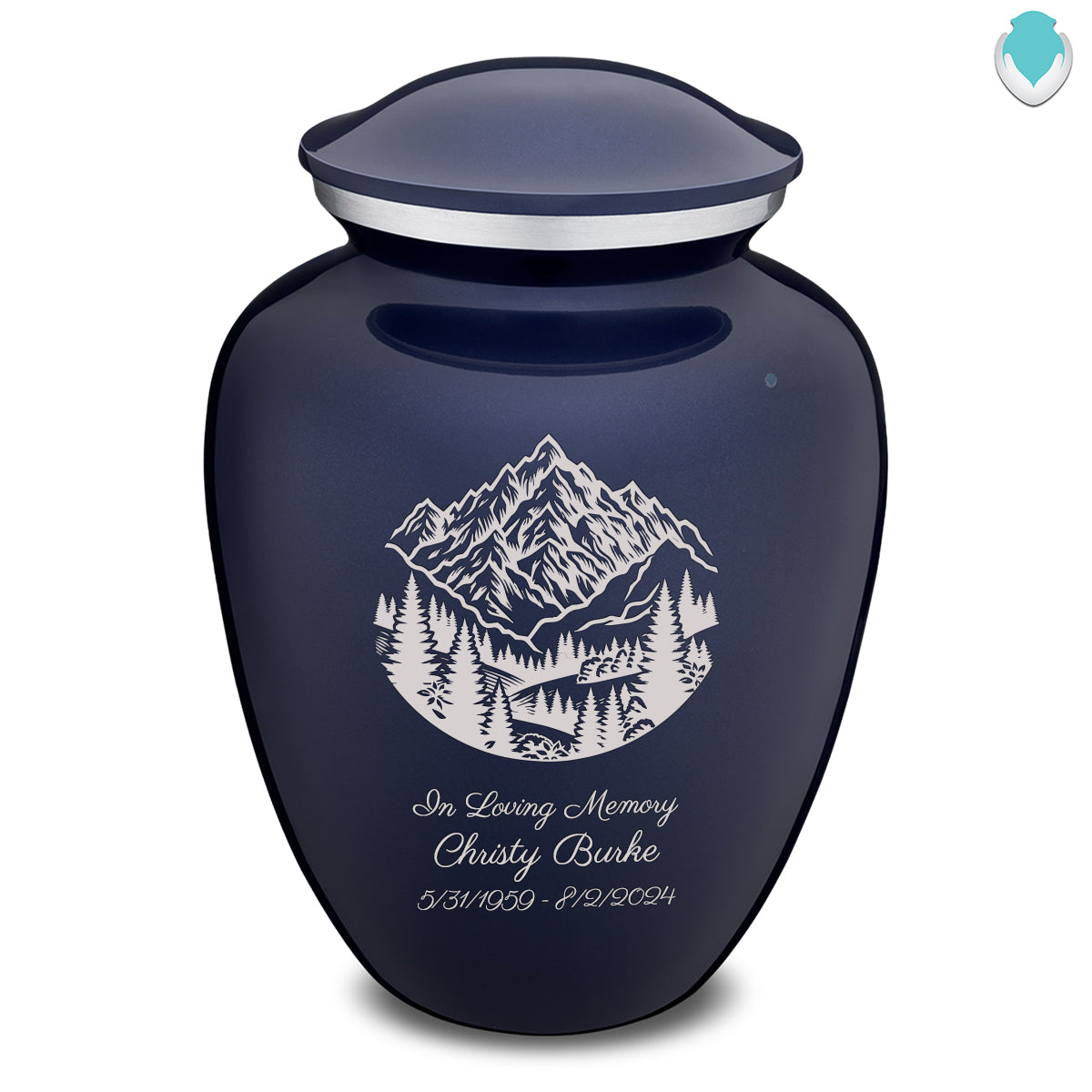 Adult Embrace Cobalt Blue Rocky Mountains Cremation Urn